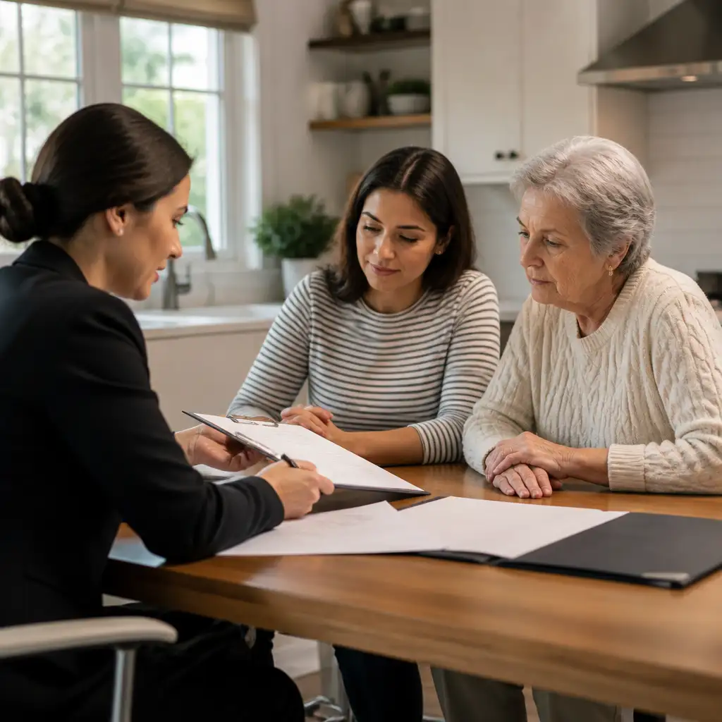 A Acushnet notary works with a client