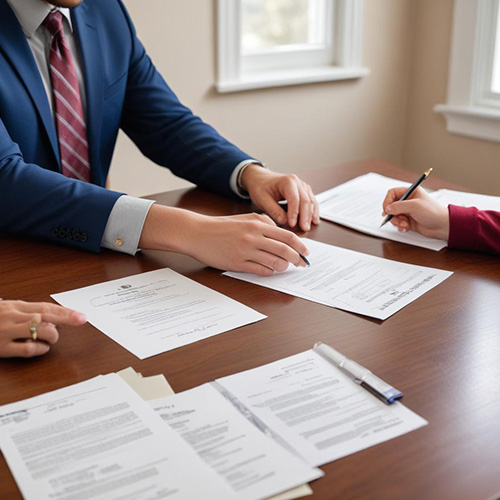 Business adviser meeting to analyze and discuss the situation