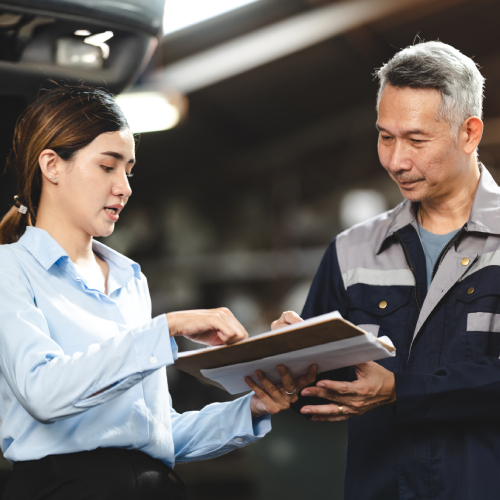 customer getting documents notarized outside